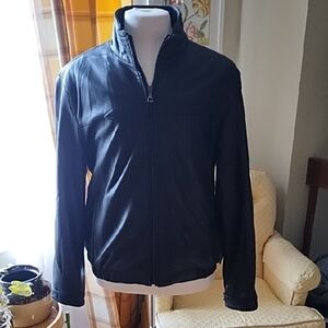 ANDREW MARC New York Leather Bomber Jacket Size L